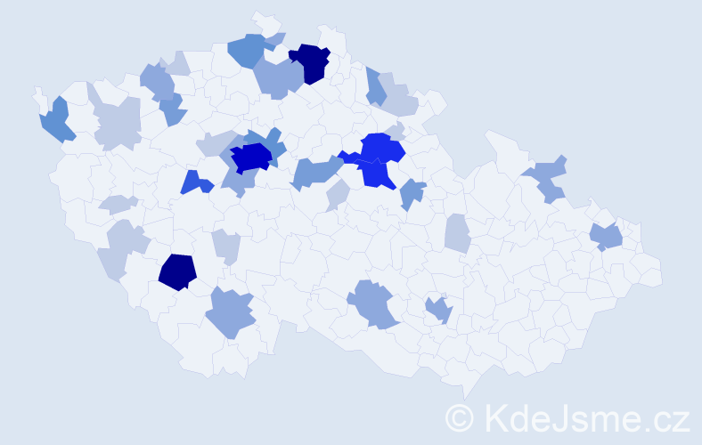 Příjmení: 'Pilnáček', počet výskytů 101 v celé ČR
