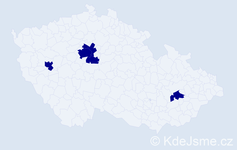 Příjmení: 'Turyk', počet výskytů 5 v celé ČR