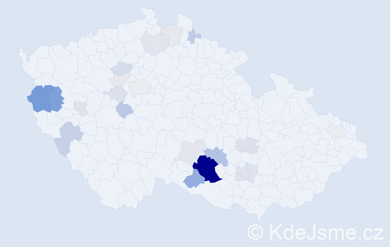 Příjmení: 'Berounová', počet výskytů 65 v celé ČR
