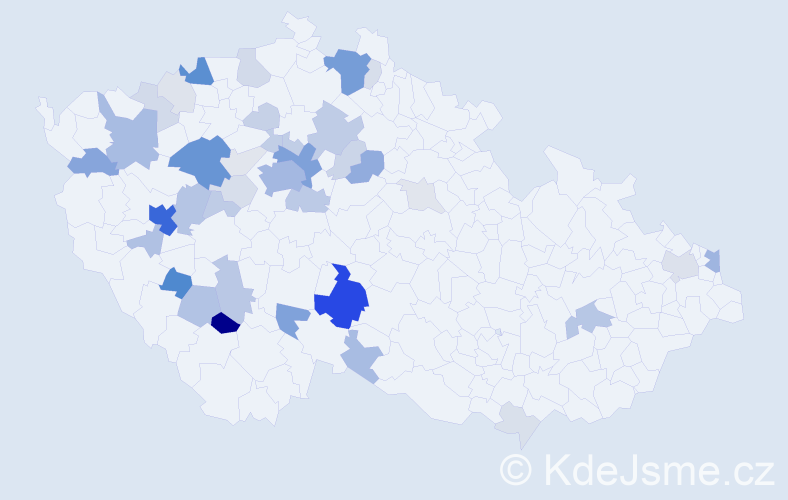 Příjmení: 'Borka', počet výskytů 155 v celé ČR