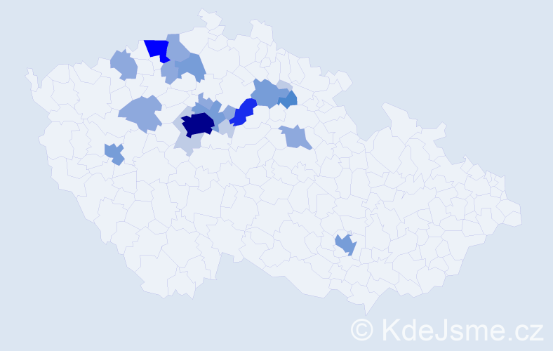 Příjmení: 'Loudil', počet výskytů 62 v celé ČR