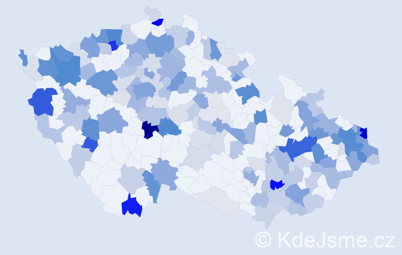 Příjmení: 'Kollárová', počet výskytů 578 v celé ČR
