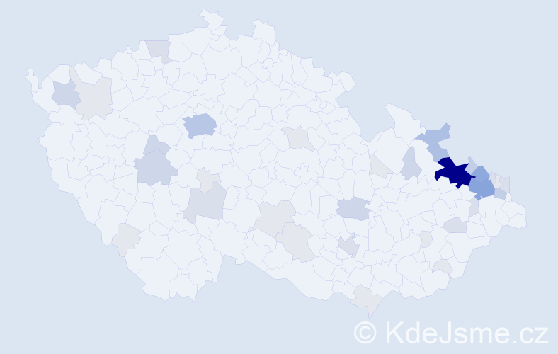 Příjmení: 'Moslerová', počet výskytů 121 v celé ČR