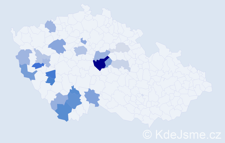 Příjmení: 'Faltýn', počet výskytů 57 v celé ČR