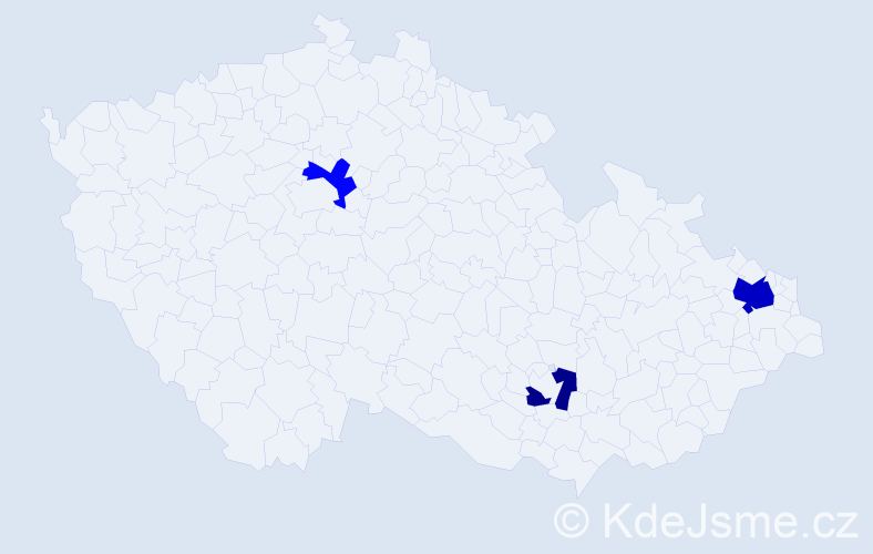 Příjmení: 'Bešová', počet výskytů 5 v celé ČR