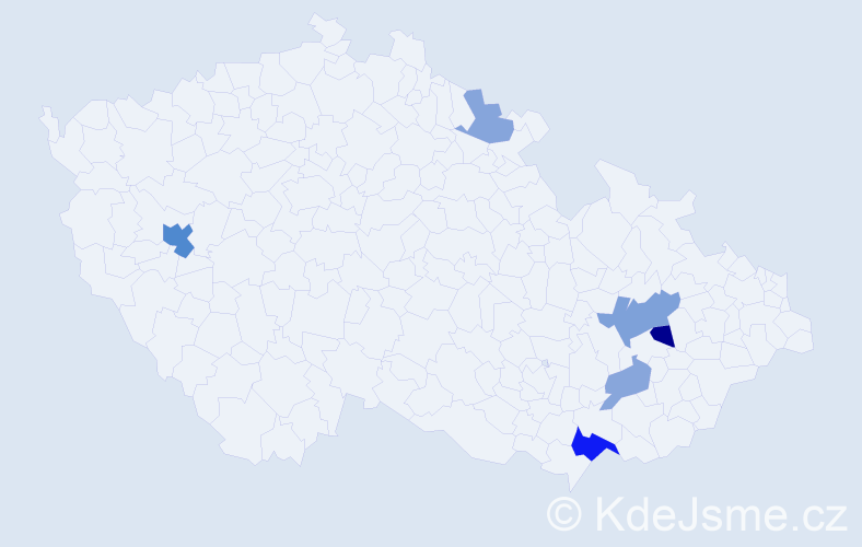 Příjmení: 'Blanáriková', počet výskytů 12 v celé ČR