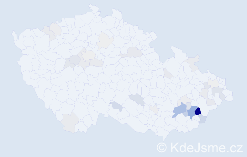 Příjmení: 'Manďáková', počet výskytů 93 v celé ČR