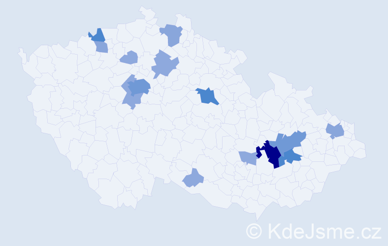 Příjmení: 'Francírek', počet výskytů 38 v celé ČR