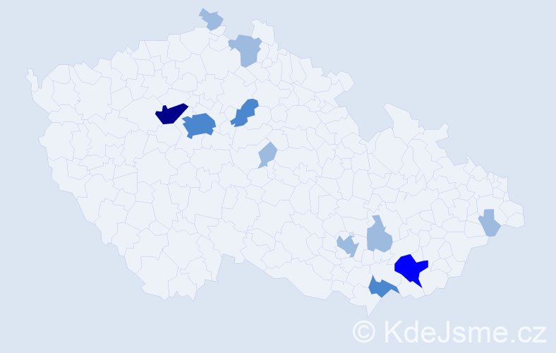 Příjmení: '"Da Silva"', počet výskytů 19 v celé ČR
