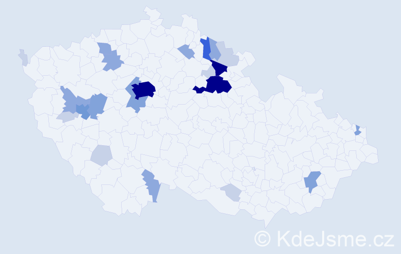 Příjmení: 'Pitrmanová', počet výskytů 77 v celé ČR