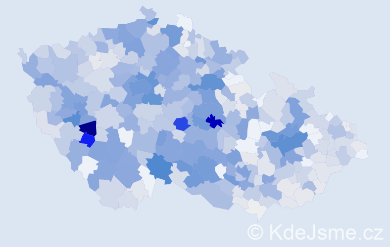 Příjmení: 'Vodička', počet výskytů 2662 v celé ČR