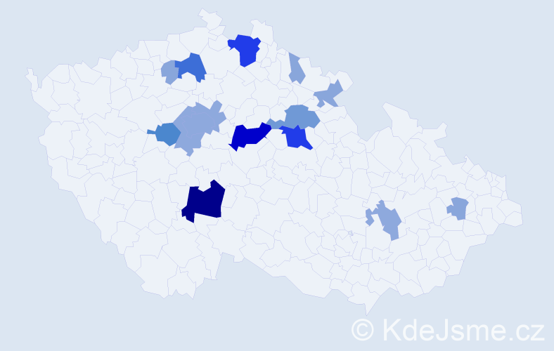 Příjmení: 'Folbergerová', počet výskytů 53 v celé ČR