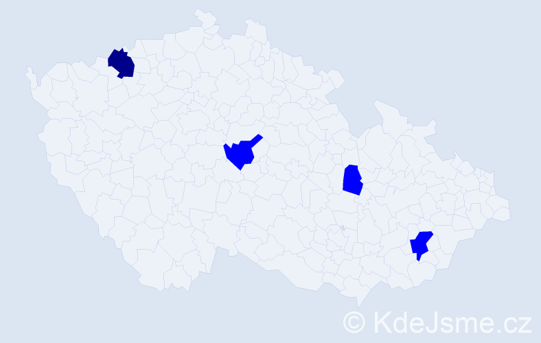 Příjmení: 'Legat', počet výskytů 5 v celé ČR