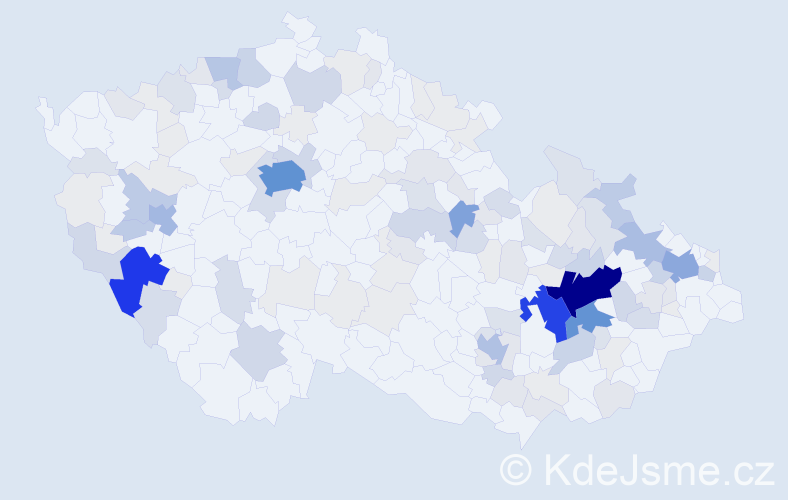 Příjmení: 'Soušková', počet výskytů 526 v celé ČR
