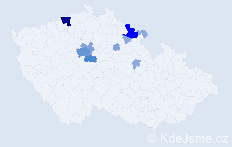 Příjmení: 'Doulík', počet výskytů 28 v celé ČR