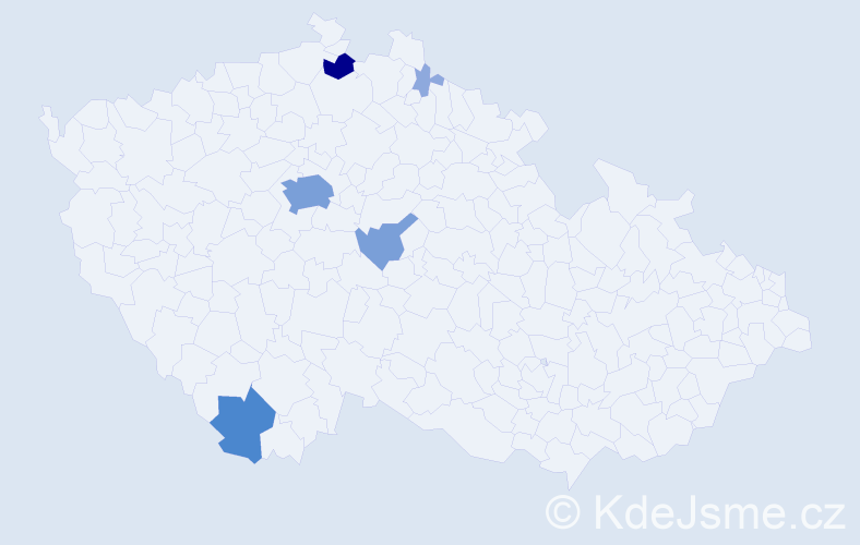 Příjmení: 'Bočák', počet výskytů 15 v celé ČR