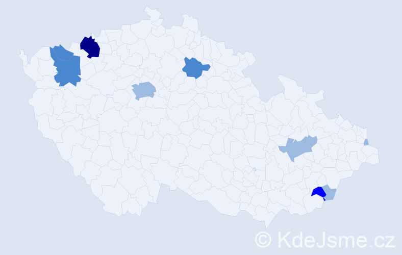 Příjmení: 'Balšan', počet výskytů 17 v celé ČR