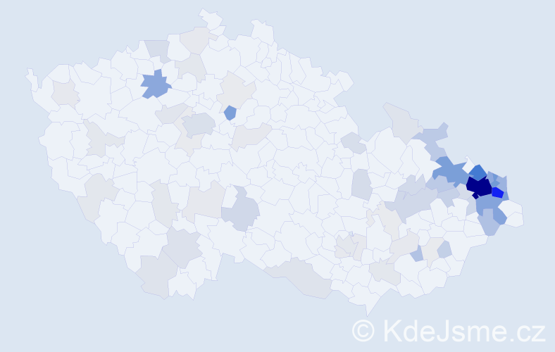 Příjmení: 'Pastrňáková', počet výskytů 330 v celé ČR