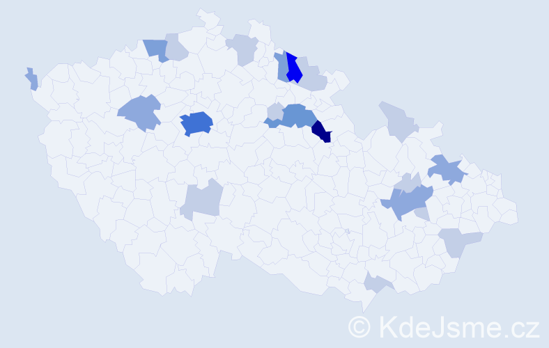 Příjmení: 'Prošvicová', počet výskytů 54 v celé ČR