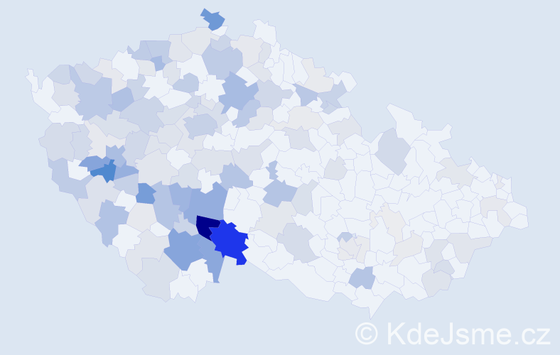 Příjmení: 'Hrádek', počet výskytů 405 v celé ČR