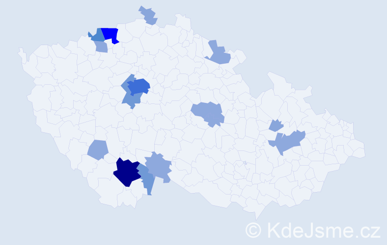Příjmení: 'Rohrbach', počet výskytů 44 v celé ČR
