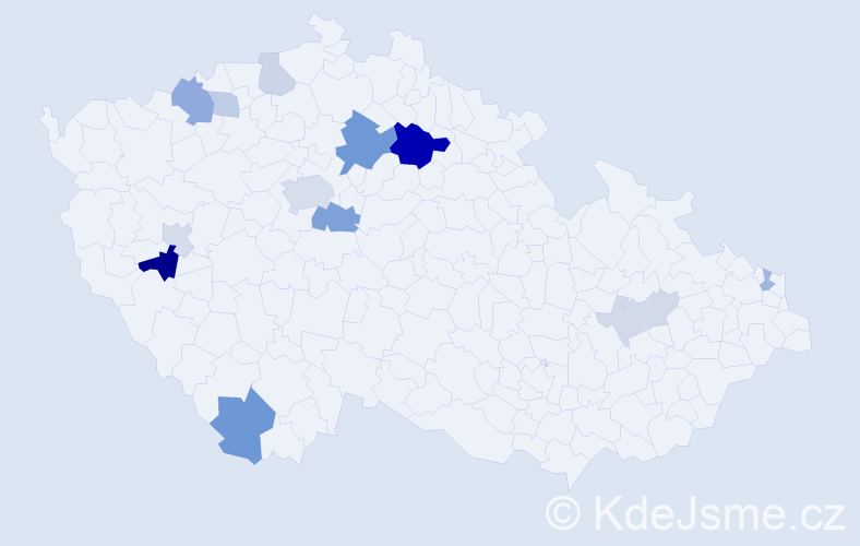 Příjmení: 'Kelbich', počet výskytů 29 v celé ČR