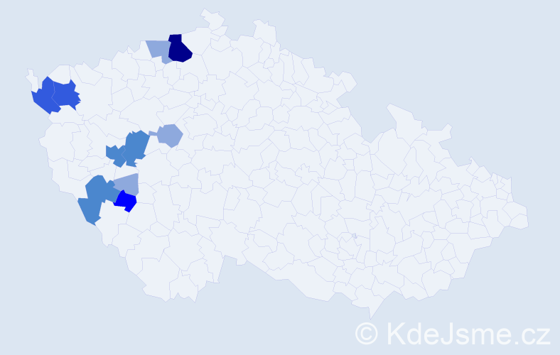 Příjmení: 'Purschová', počet výskytů 24 v celé ČR