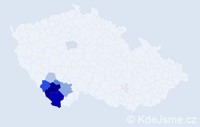 Příjmení: 'Šipanová', počet výskytů 28 v celé ČR