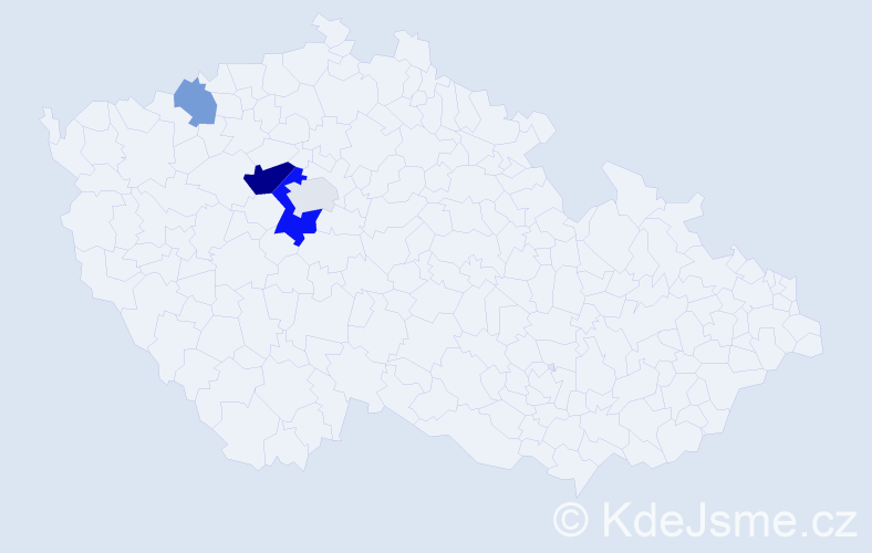 Příjmení: 'Jednorožec', počet výskytů 9 v celé ČR