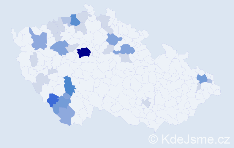 Příjmení: 'Bělecká', počet výskytů 92 v celé ČR