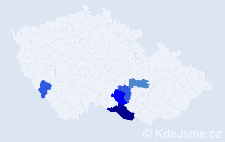 Příjmení: 'Plucek', počet výskytů 22 v celé ČR