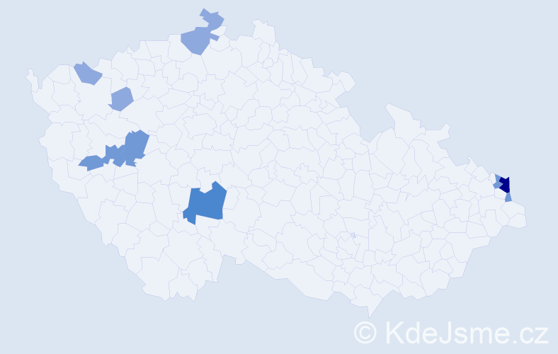 Příjmení: 'Egriová', počet výskytů 23 v celé ČR