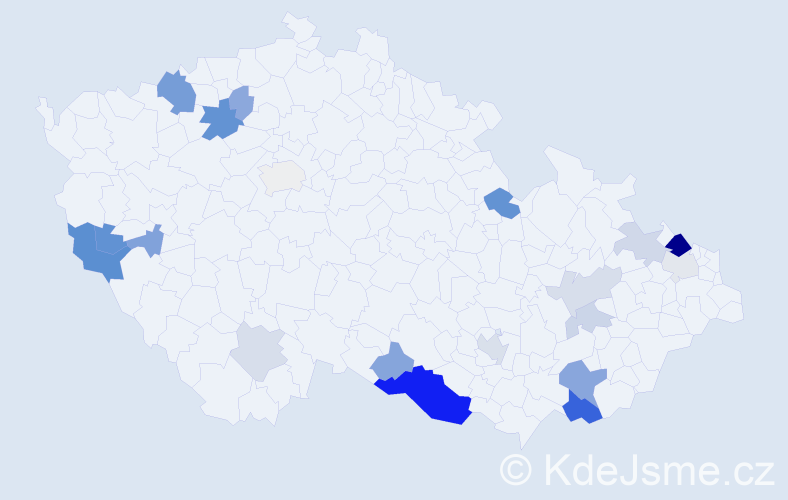 Příjmení: 'Černaj', počet výskytů 48 v celé ČR