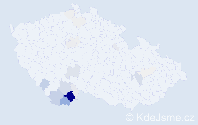 Příjmení: 'Trajer', počet výskytů 95 v celé ČR