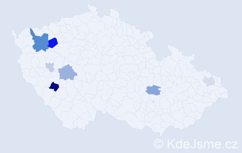 Příjmení: 'Pramuková', počet výskytů 9 v celé ČR