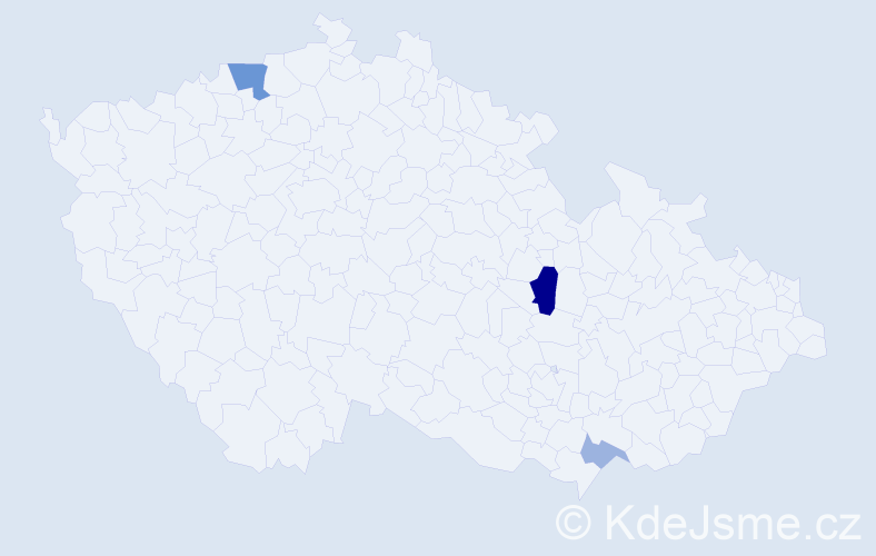 Příjmení: 'Volečková', počet výskytů 7 v celé ČR