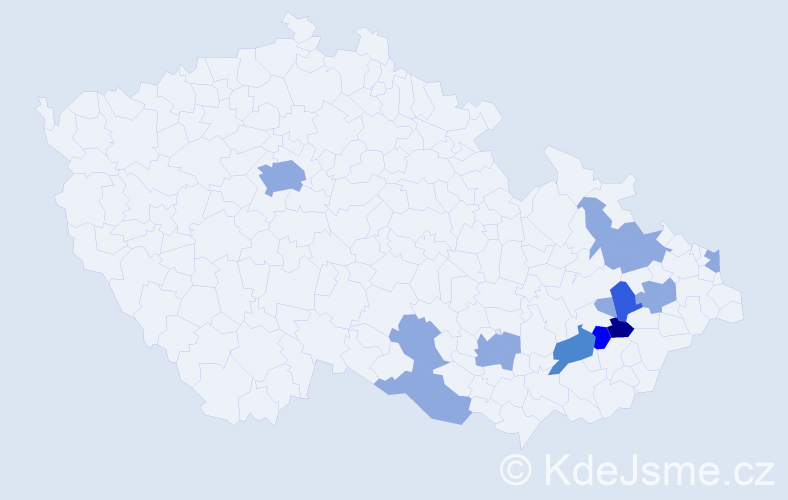 Příjmení: 'Zichalová', počet výskytů 26 v celé ČR