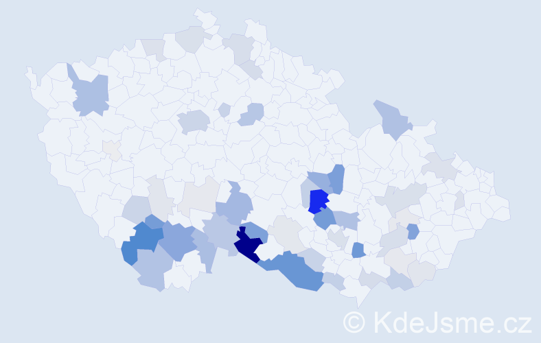 Příjmení: 'Lahodná', počet výskytů 174 v celé ČR