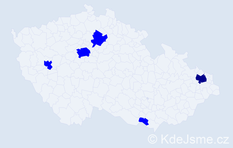 Příjmení: 'Pirščová', počet výskytů 6 v celé ČR