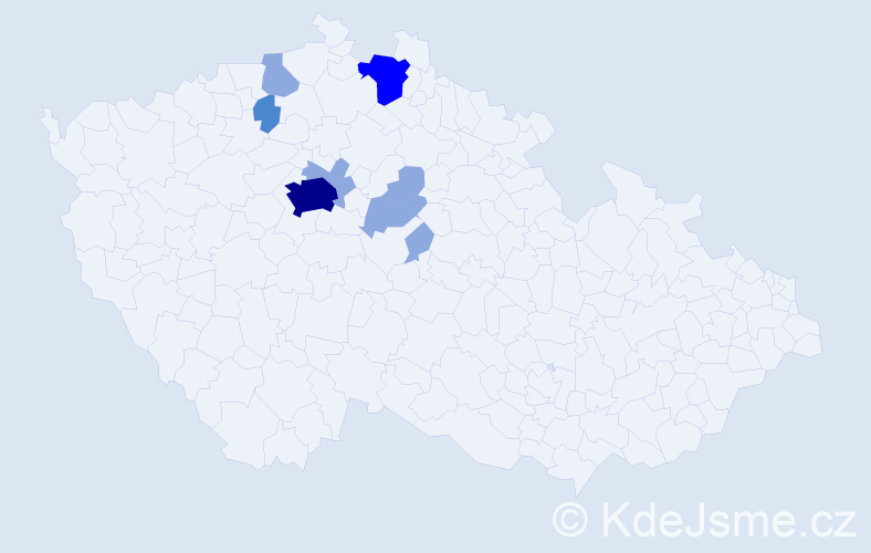 Příjmení: 'Ulihrach', počet výskytů 16 v celé ČR