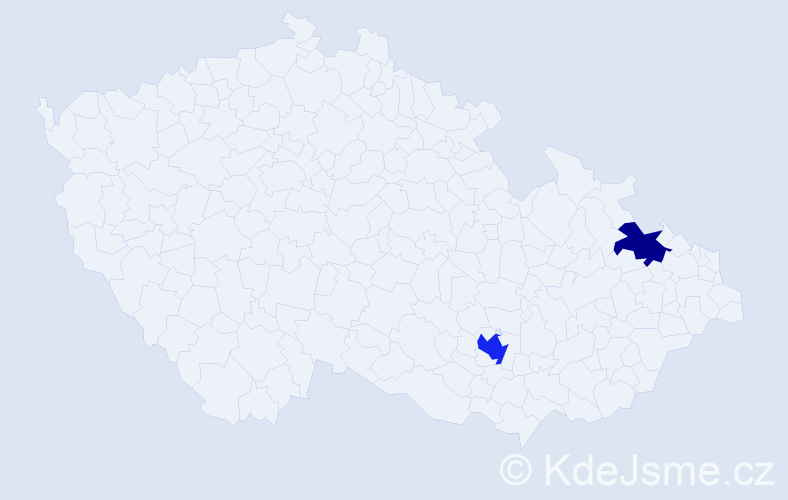 Příjmení: 'Dimčev', počet výskytů 3 v celé ČR