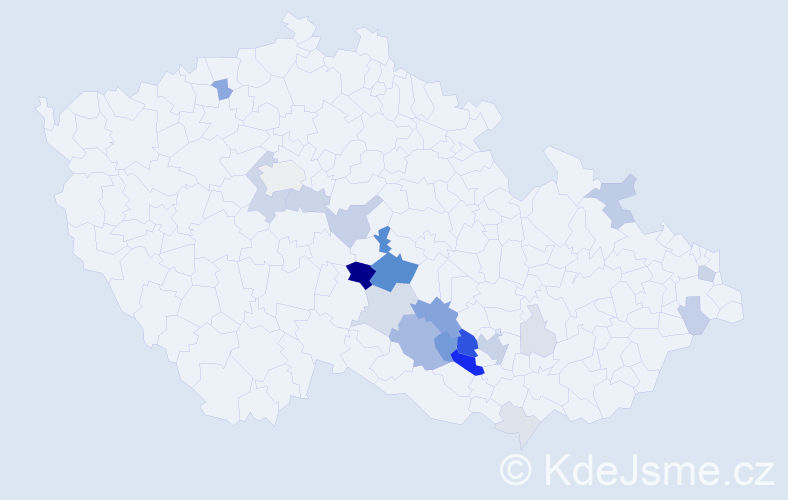 Příjmení: 'Křípal', počet výskytů 76 v celé ČR