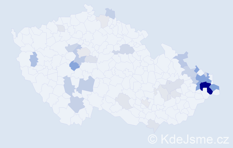 Příjmení: 'Bezecná', počet výskytů 129 v celé ČR