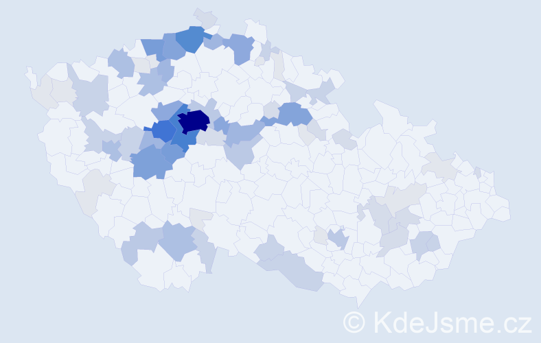 Příjmení: 'Klimt', počet výskytů 288 v celé ČR