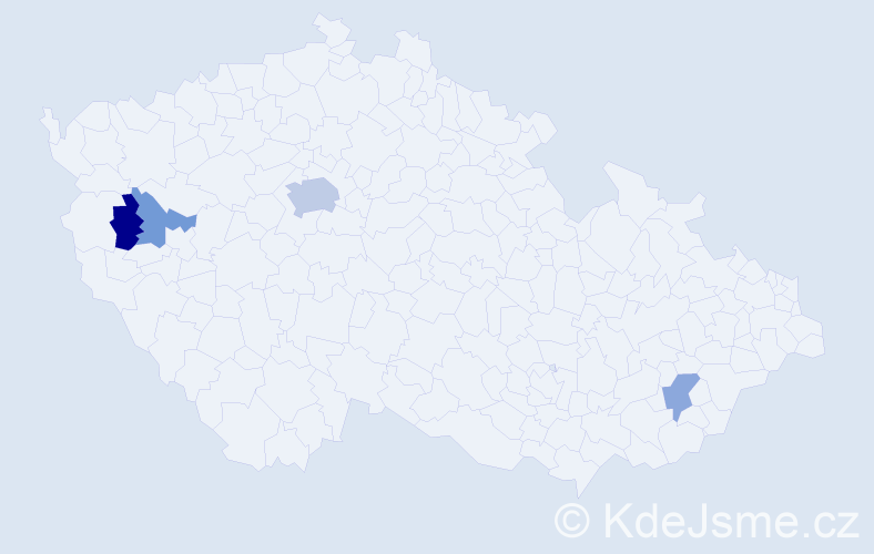 Příjmení: 'Kočiová', počet výskytů 7 v celé ČR