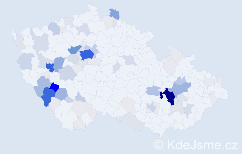 Příjmení: 'Melka', počet výskytů 361 v celé ČR