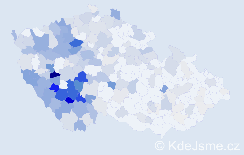 Příjmení: 'Bečvář', počet výskytů 953 v celé ČR