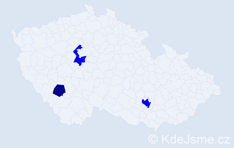 Příjmení: 'Sandor', počet výskytů 4 v celé ČR