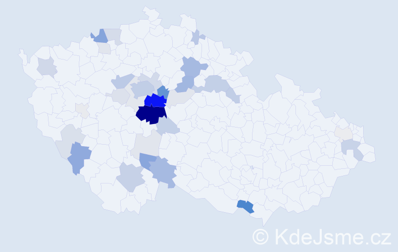 Příjmení: 'Vycpálek', počet výskytů 122 v celé ČR
