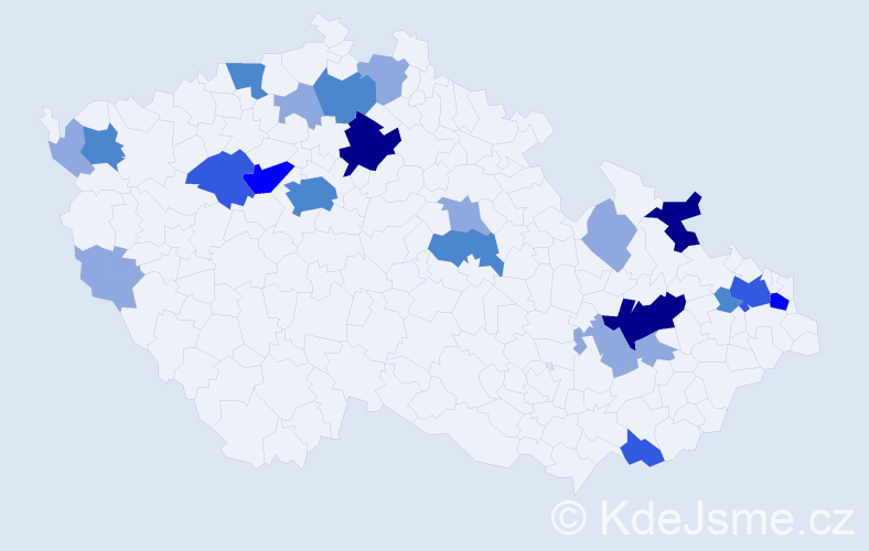 Příjmení: 'Kriško', počet výskytů 53 v celé ČR